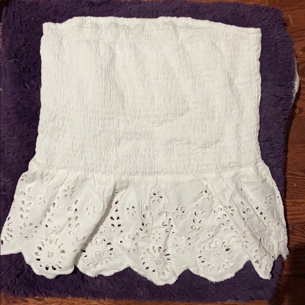 SOLD White Strapless shirt!